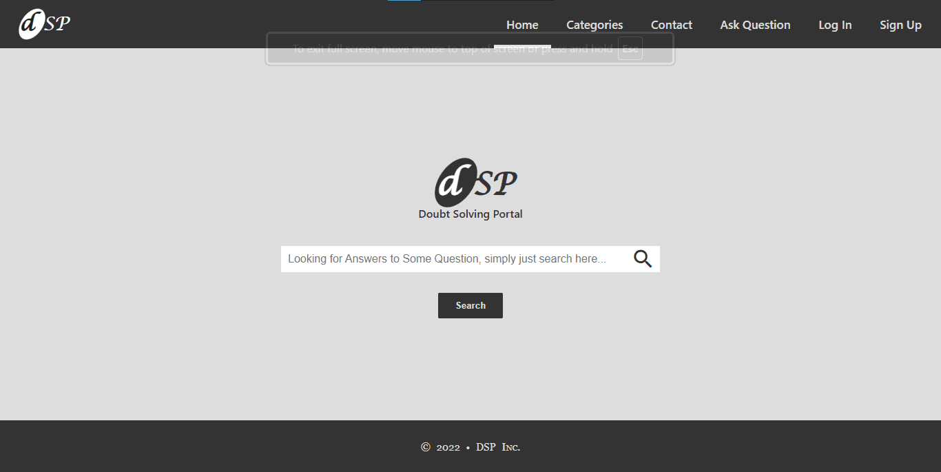 Doubt Solving Portal (DSP)